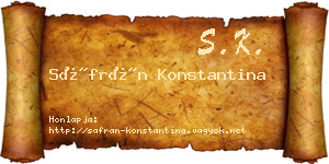 Sáfrán Konstantina névjegykártya